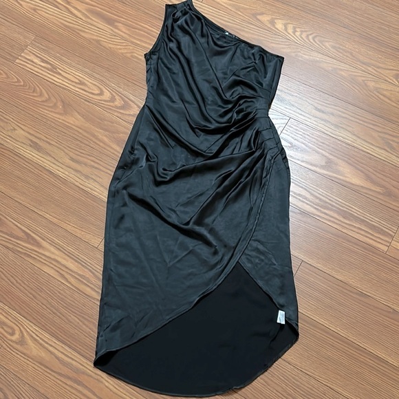 Prettygarden woman’s black left cold shoulder side slit ruched bodycon size L - Picture 12 of 12